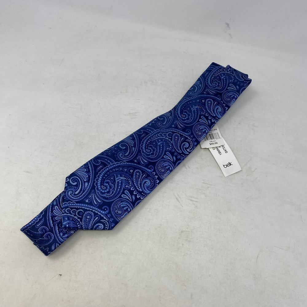 Saddlebred Mens Navy Blue Paisley Microfiber Necktie 19MNW90841-410 NWT